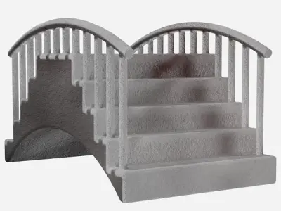 Classic Stone Bridge Low-poly 3D model