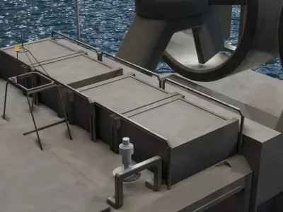 Hovercraft floating in water Low-poly 3D model