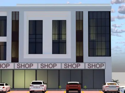 Modern Commercial Building A21 DWG and SketchUp Model 3D model