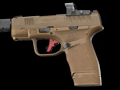 Springfield Armory Hellcat V2 Game ready Low-poly 3D model