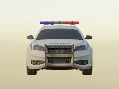 Police car Low-poly 3D model