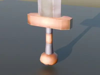 Low poly Fantasy Medieval Sword Low-poly 3D model
