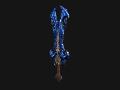 Glinder the fantasy sword Low-poly 3D model