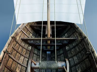 Medieval boat - Kalmar Boat Low-poly 3D model