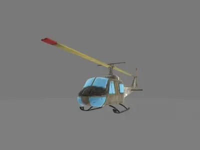 Helicopter for mobile game lov poly Low-poly 3D model