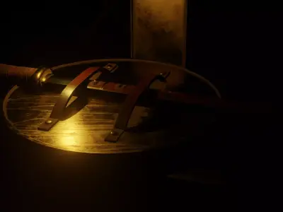 Antique Byzantine Sword and Shield Free low-poly 3D model