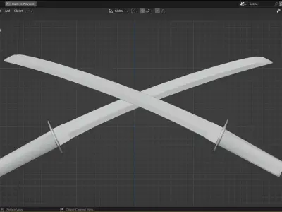 Wakizashi Game Ready 3D Weapon Asset Low-poly 3D model