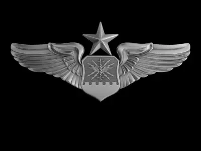 USAF Senior Combat Systems Officer Wings Badge 3D model