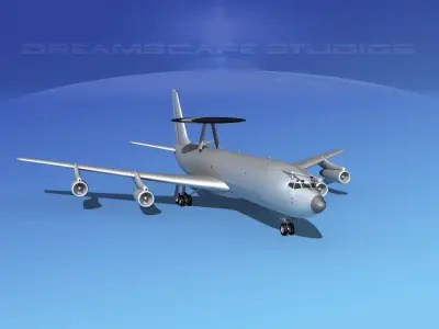 Boeing E-3B Sentry AEW Bare Metal 3D model
