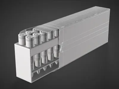 Rifle cartridges ammunition pack - 3D  VR  AR game ready Low-poly 3D model