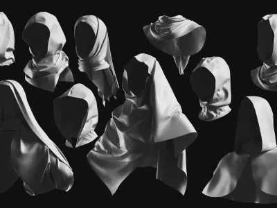 Basemesh Arab Medieval Headwear Collection 3D model