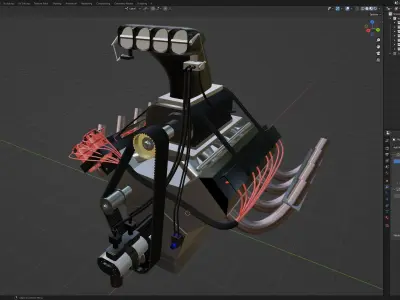 Top Fuel dragster V8 engine Low-poly 3D model