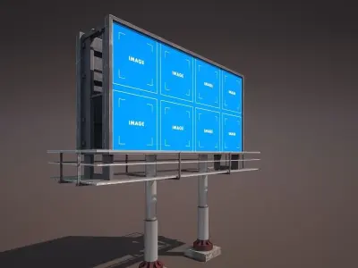 Old Billboard Low Poly Low-poly 3D model