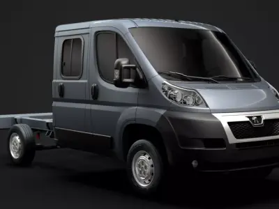 Peugeot Boxer Manager Chassis Truck Crew Cab 3450 WB 2014 3D model