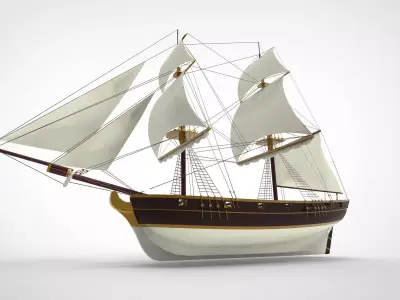 classic sailing ship 3D model