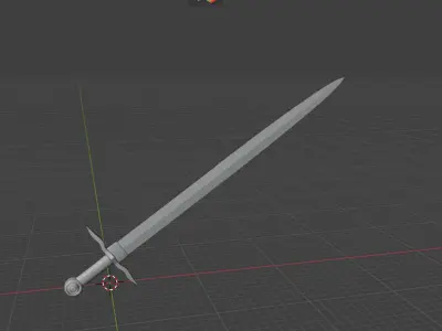 Game Ready Medieval Sword Low and High Poly and Textures Low-poly 3D model