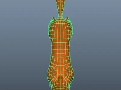 Cartoon fox Low-poly 3D model