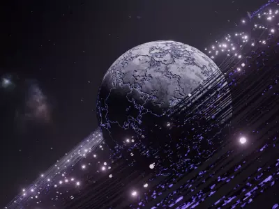 Sci-Fi Planetary Explosion by Geometry Nodes Free 3D model