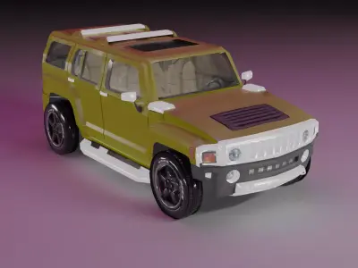 Hummer H3 Lowpoly Free low-poly 3D model