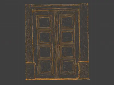 Photorealistic 3D scan of Old Wooden Door Low-poly 3D model