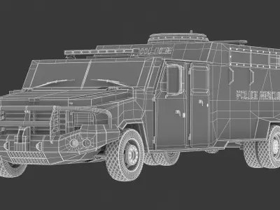 Alpine CUDA Armored Boxer Tactical SWAT Military Response Truck 3D model
