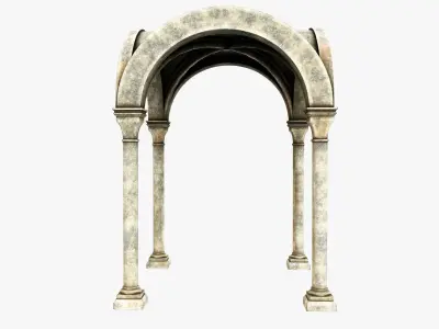 Column three arches Low-poly 3D model