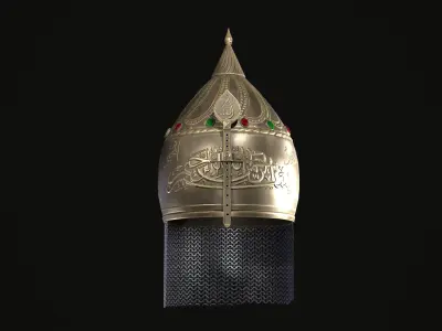 Ottoman Helmet PBR Low-poly 3D model