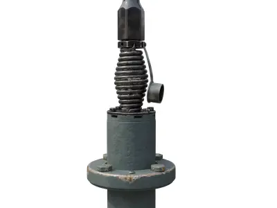 AS3900 Military Whip Antenna Spring Base Low-poly 3D model