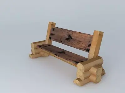 Log bench Free 3D model