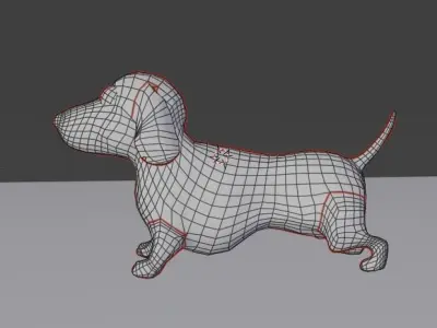 Cute Dog Low-poly 3D model