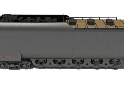 Steam Train Coal Tender Car 3D model