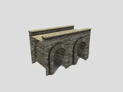 Medieval Stone Bridge Low-poly 3D model