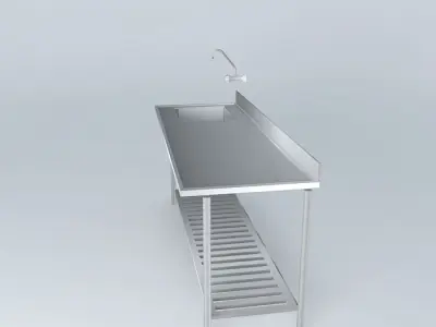 Kit214 Bancada Inox Cuba V2 por Alex Marques Free 3D model