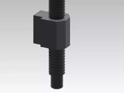 Lead Screw With Nut Free 3D model