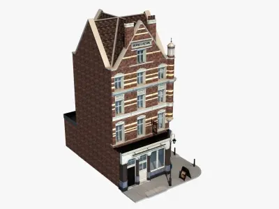 Historic London Corner Building 3D model