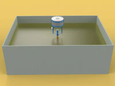 FISH FEEDER CENTRIFUGAL SPREADER ROTARY AUTOMATIC 3D model