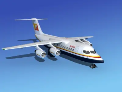 BAe 146-200 Royal Bhutan 3D model