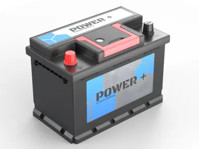 Lithium Car Battery Low-poly 3D model