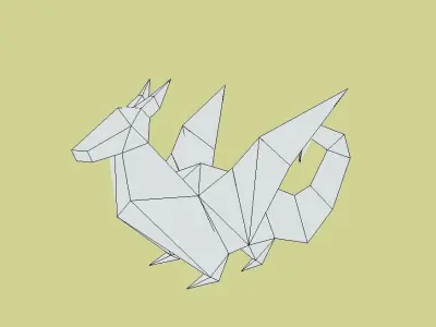 Origami Dragon Low-poly 3D model