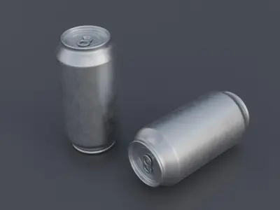 Cans Bottle Low-poly 3D model