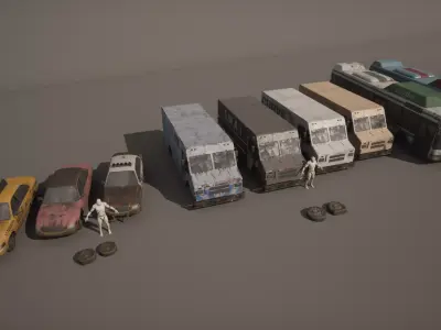 Vehicle Pack Low-poly 3D model