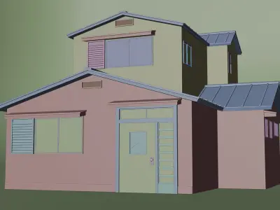 Doraemon House Exterior Free low-poly 3D model