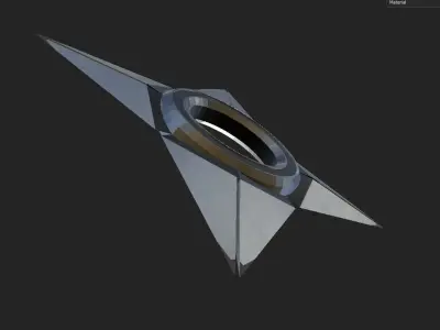 Low-Poly Shuriken metal star Free low-poly 3D model