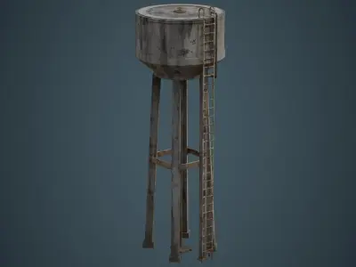 Water Tank 2B Low-poly 3D model