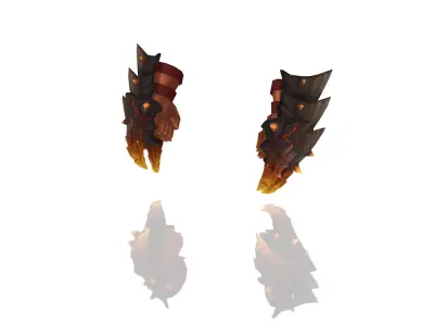 Volcano King Battle-Gloves Low-poly 3D model