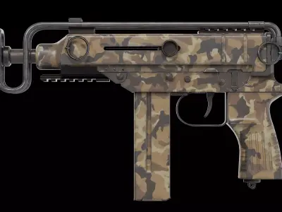 Skorpion vz68 submachine gun Low-poly 3D model