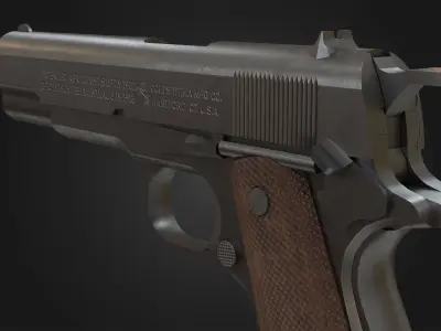 Colt M1911 Pistol Low-poly 3D model