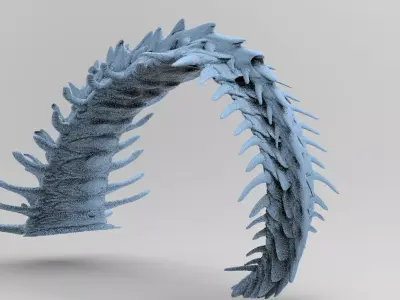 Alien Dragon Tail Arch bridge 3D model