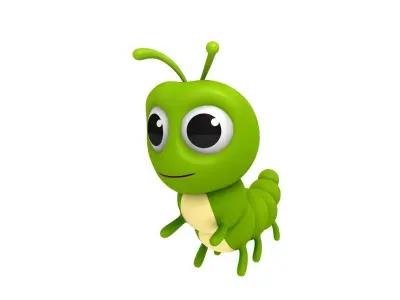 Worm Character 3D model