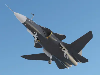 SUKHOI SU-47 FIGHTER JET 3D model
